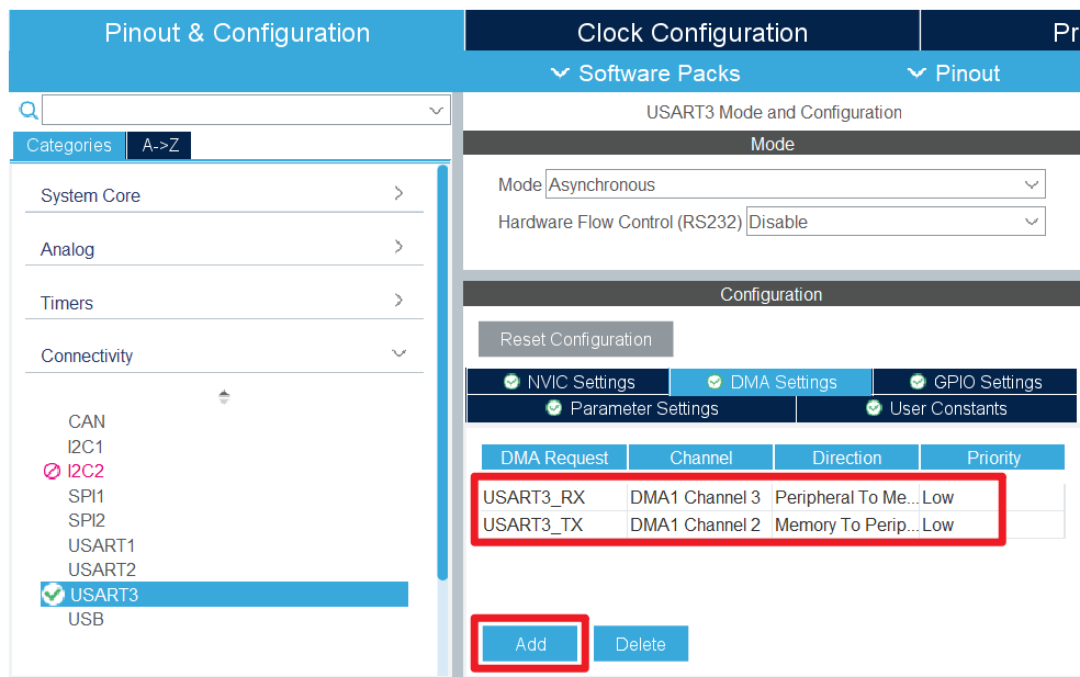 DMA config